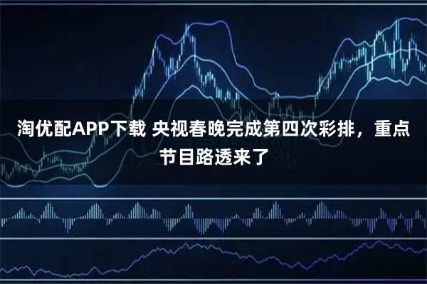 淘优配APP下载 央视春晚完成第四次彩排，重点节目路透来了